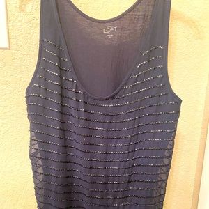 Loft, navy blue, sleeveless blouse